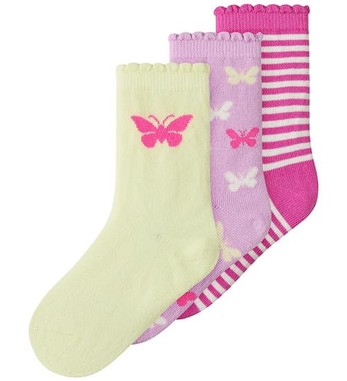 Name It Strømper - NmfFjola - 3-pak - Pear Sorbet/Pirouette/Stra