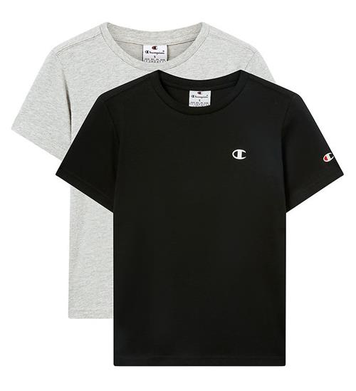 Champion T-shirt - 2-pak - Blak/Grey Melange