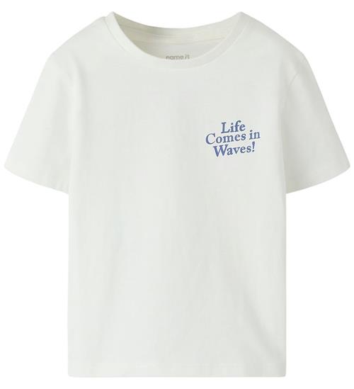 Name it T-shirt - NmmFukkan - Cloud Dancer/Life Comes in Waves