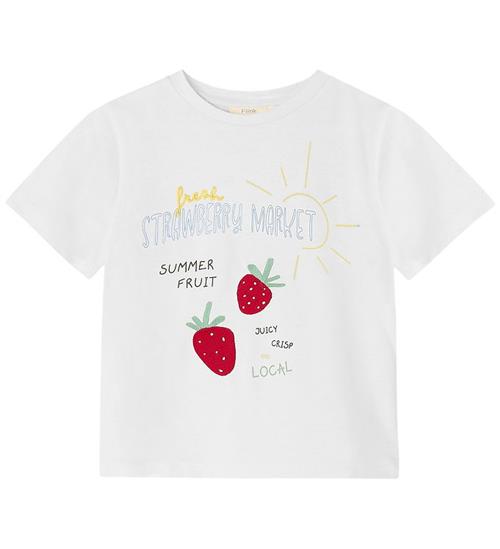 Fliink T-shirt - Sommer Strawberry - Cloud Dancer