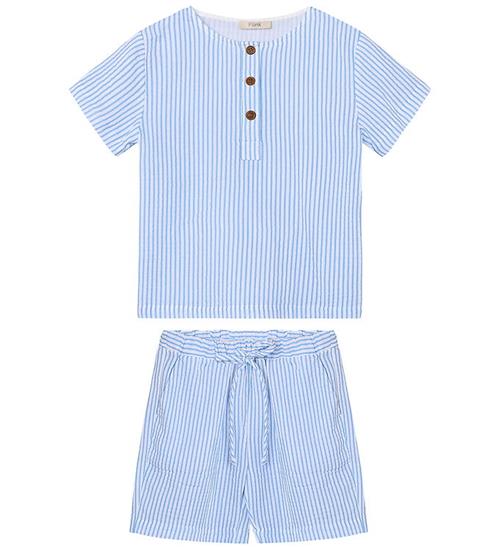 Fliink Shortssæt - Musselin - Cha Cha - Marina Stribed