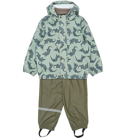 Mikk-Line Regntøj m. Seler - PU - Croco AOP