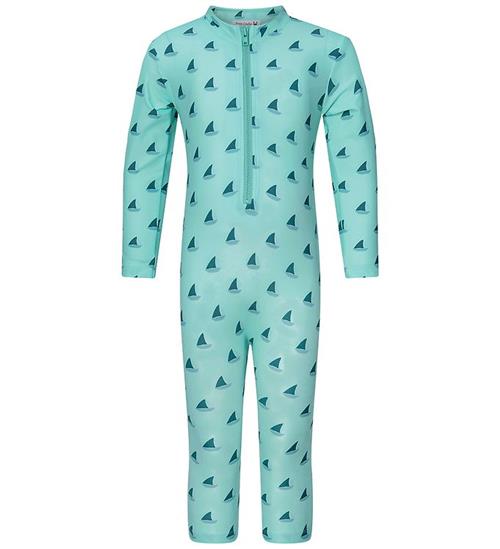 Petit Crabe Badeheldragt - Lou - UPF 50+ - Aqua/Boat