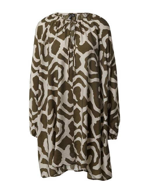 VERO MODA Kjole 'IRIS'  khaki / hvid