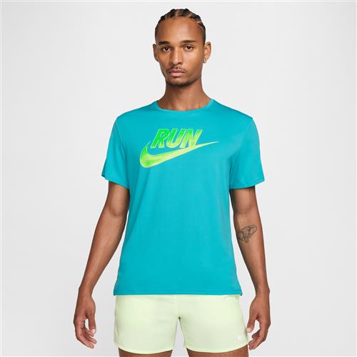Kortærmet Nike Miler Run Energy Dri-FIT-løbetrøje til mænd - grøn