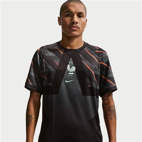 FFF 2026 Stadium Goalkeeper Nike Dri-FIT Replica-fodboldtrøje med korte ærmer til mænd - sort
