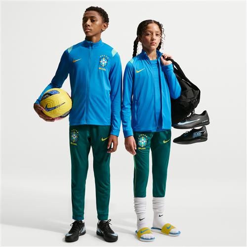 Maskinstrikket Brazil Academy Pro Nike Dri-FIT-træningsdragt til større børn - blå