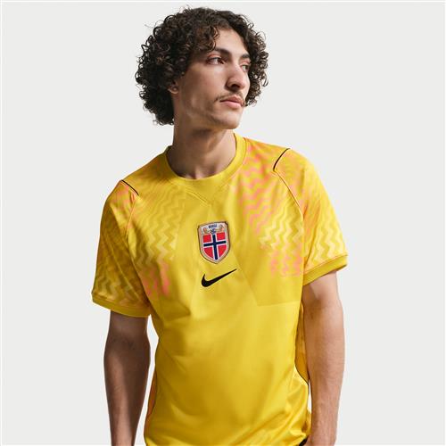 Norway 2026 Stadium Goalkeeper Nike Dri-FIT Replica-fodboldtrøje med korte ærmer til mænd - gul