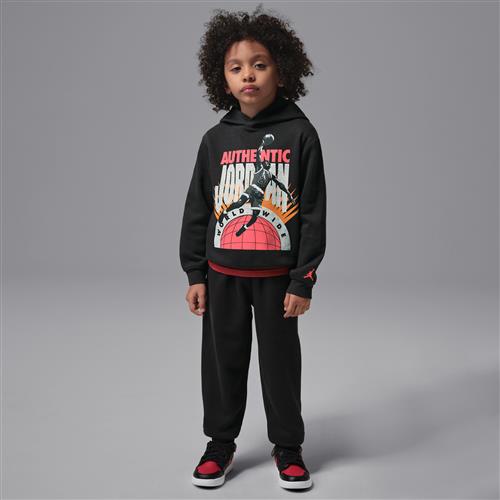 Todelt Jordan Brooklyn Fleece AJ6-pullover-sæt til mindre børn - sort