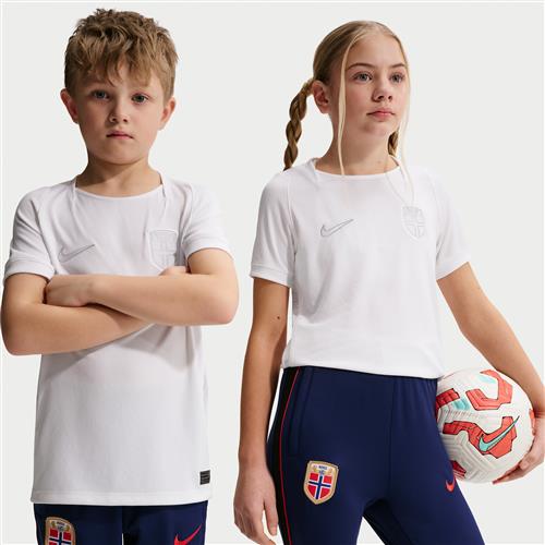 Norge 2026 Stadium Third Nike Dri-FIT-fodboldtrøje til større børn - hvid