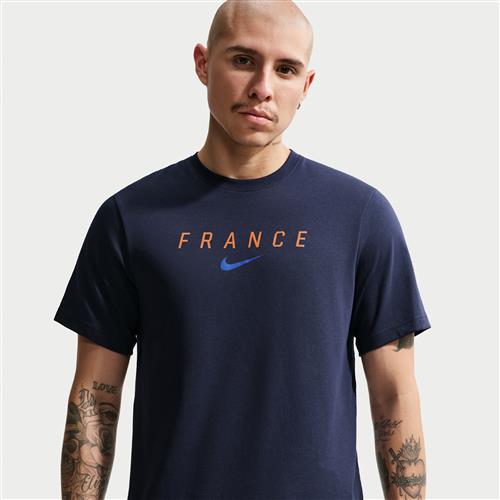 FFF Nike Dri-FIT-fodbold-T-shirt til mænd - blå