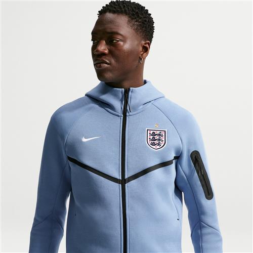 England Tech Fleece Windrunner Nike Football-hættetrøje med lynlås til mænd - blå