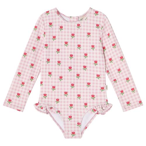 Kuling Antibes UV-badedragt Pink Gingham Tulips  Pink Gingham Tulips 134/140 cm  Lyserød  134/140 cm  unisex