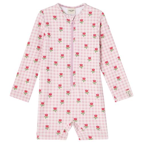 Kuling Paros UV-dragt Pink Gingham Tulips  Pink Gingham Tulips 98/104 cm  Lyserød  98/104 cm  unisex