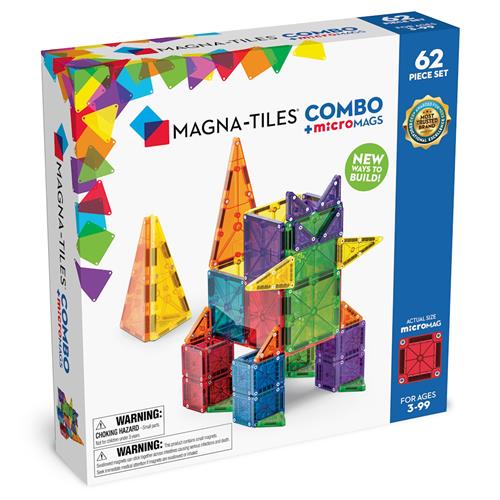 Magna-Tiles Micro MAGS Byggeklodser 62 Stk. Multi  Multi-3-6 Y  Hvid  One Size 3 Y+ unisex