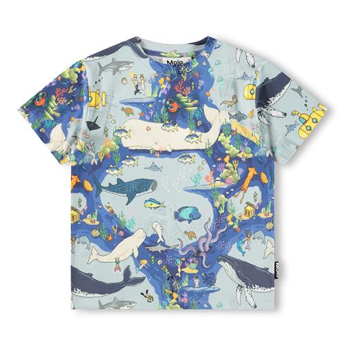 Molo GOTS Riley T-shirt Pixel Ocean  Pixel Ocean 122 cm  Blå  122 cm  mand