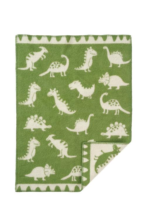 Klippan Yllefabrik Dino Uldtæppe Green  Green-OS Wool Grøn  One Size  unisex