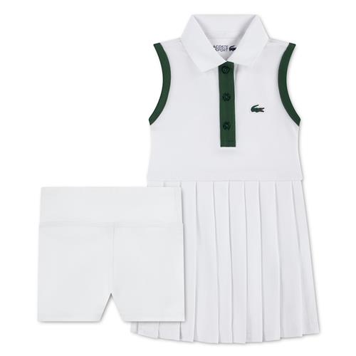 Lacoste Heritage Pique Tenniskjole Blanc  Blanc 104 cm  Hvid  104 cm  kvinde