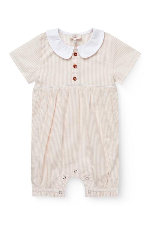 Copenhagen Colors GOTS Romper Dusty Rose Cream Stripe  Dusty Rose Cream Stripe 68 cm  Lyserød  68 cm  unisex