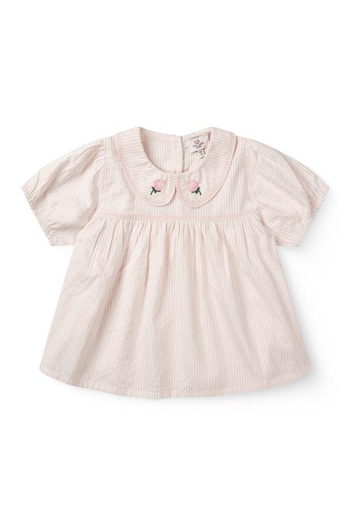 Copenhagen Colors GOTS Bluse Dusty Rose Cream Stripe  Dusty Rose Cream Stripe 80 cm    80 cm  kvinde