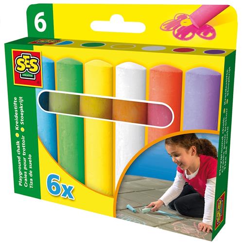 SES Creative 6-pak Legepladskridt Multi  Multi  One Size  Gul  One Size 2 Y+ unisex