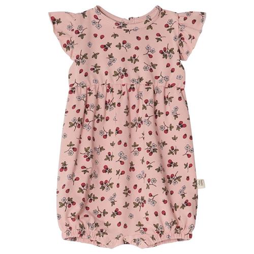 Buddy & Hope Flora GOTS Mønstret Romper Wild Strawberry 50/56 cm  Lyserød  50/56 cm  kvinde