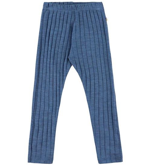 Joha Leggings - Uld/Silke - Rib - Blå