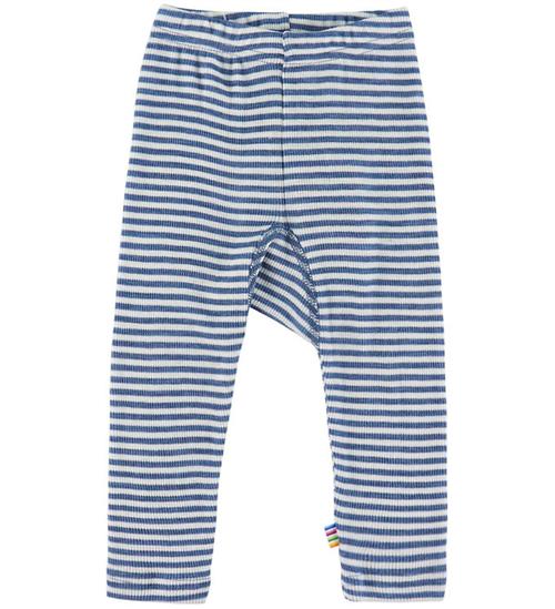 Joha Leggings - Uld/Silke - Rib - Blå/Stribet