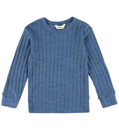 Joha Bluse - Uld/Silke - Rib - Blå