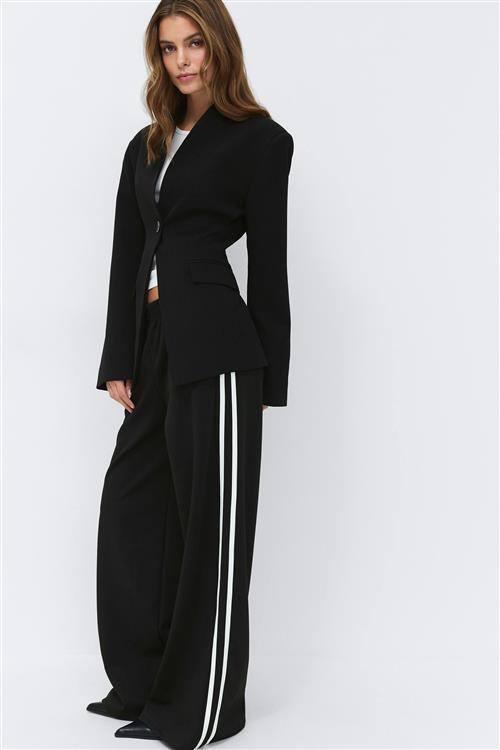 Gina Tricot - Sporty wide trousers - Vide bukser - Sort - M - Dame