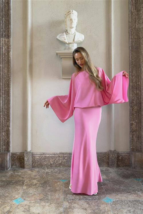 Gina Tricot - Draped back maxi dress - Lange kjoler - Lyserød - 38 - Dame