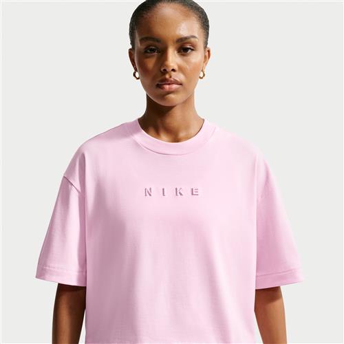 Kortærmet Nike -T-shirt med firkantet pasform til kvinder - Pink