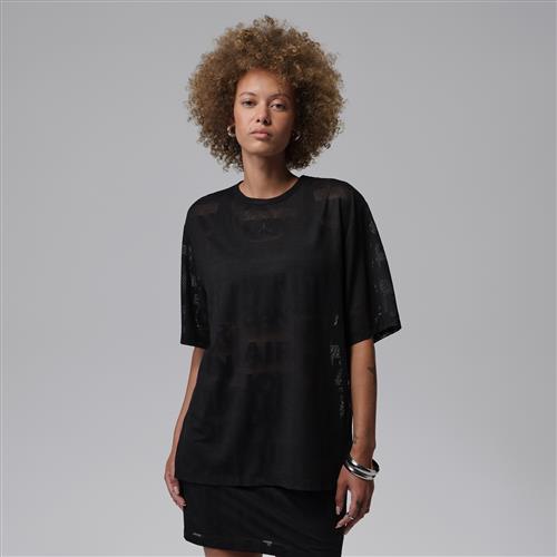 Åben maskinstrikket Jordan Flight-top til kvinder - sort