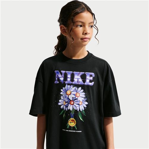 Overdimensioneret Nike -T-shirt til større børn (piger) - sort