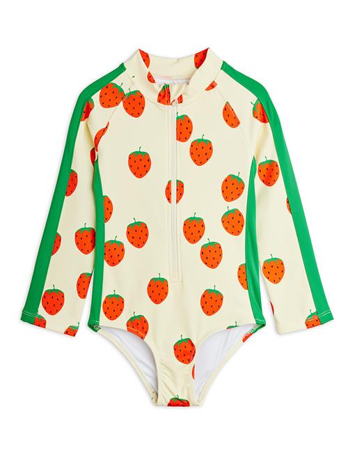 Mini Rodini Strawberries Langærmet UV-badedragt Off-white  Off-White 104/110 cm  Hvid  104/110 cm  unisex