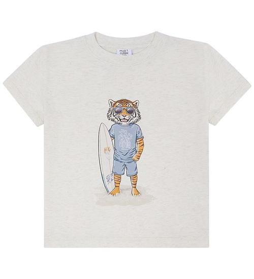 Hust and Claire T-shirt - Arthur - Whisper Melange m. Tiger