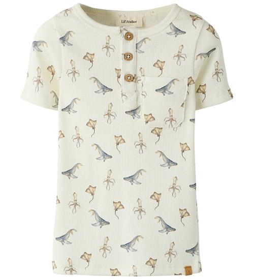 Lil Atelier T-shirt - NmmLavo - Coconut Milk/SEA ANIMALS