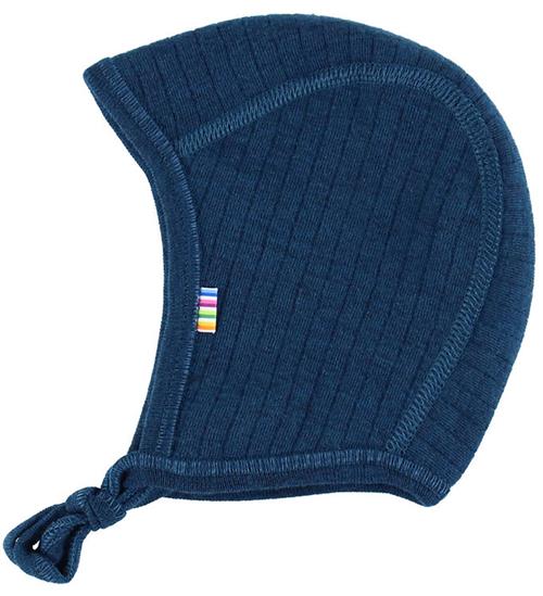 Joha Babyhjelm - Uld - Rib - 2-lags - Mørk Turkis
