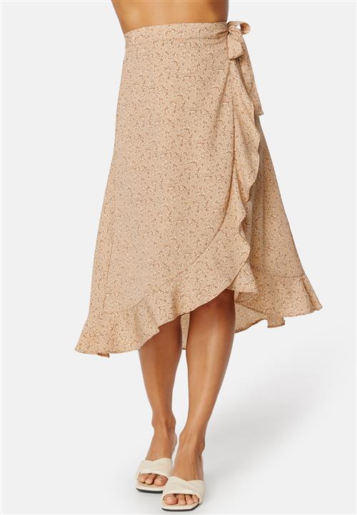 BUBBLEROOM Flounce Midi Wrap Skirt