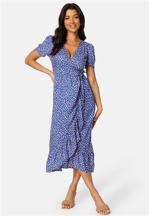 Happy Holly Evie puff sleeve wrap dress