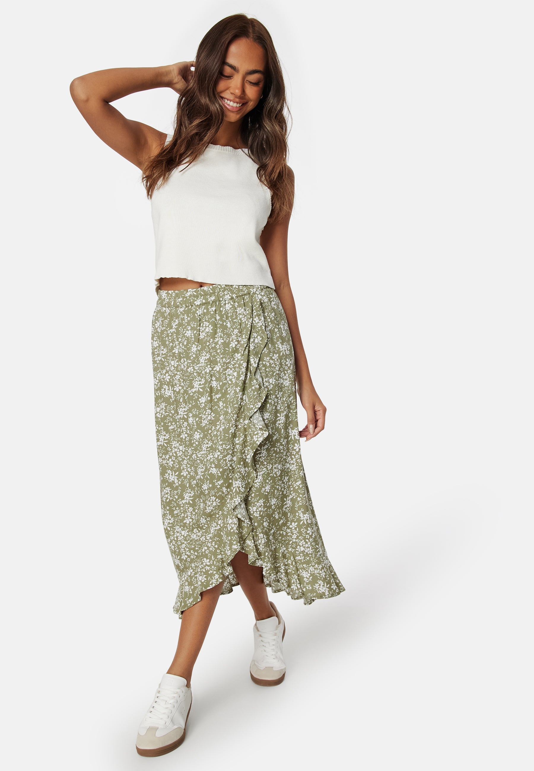 Happy Holly Front Wrap Viscose Skirt