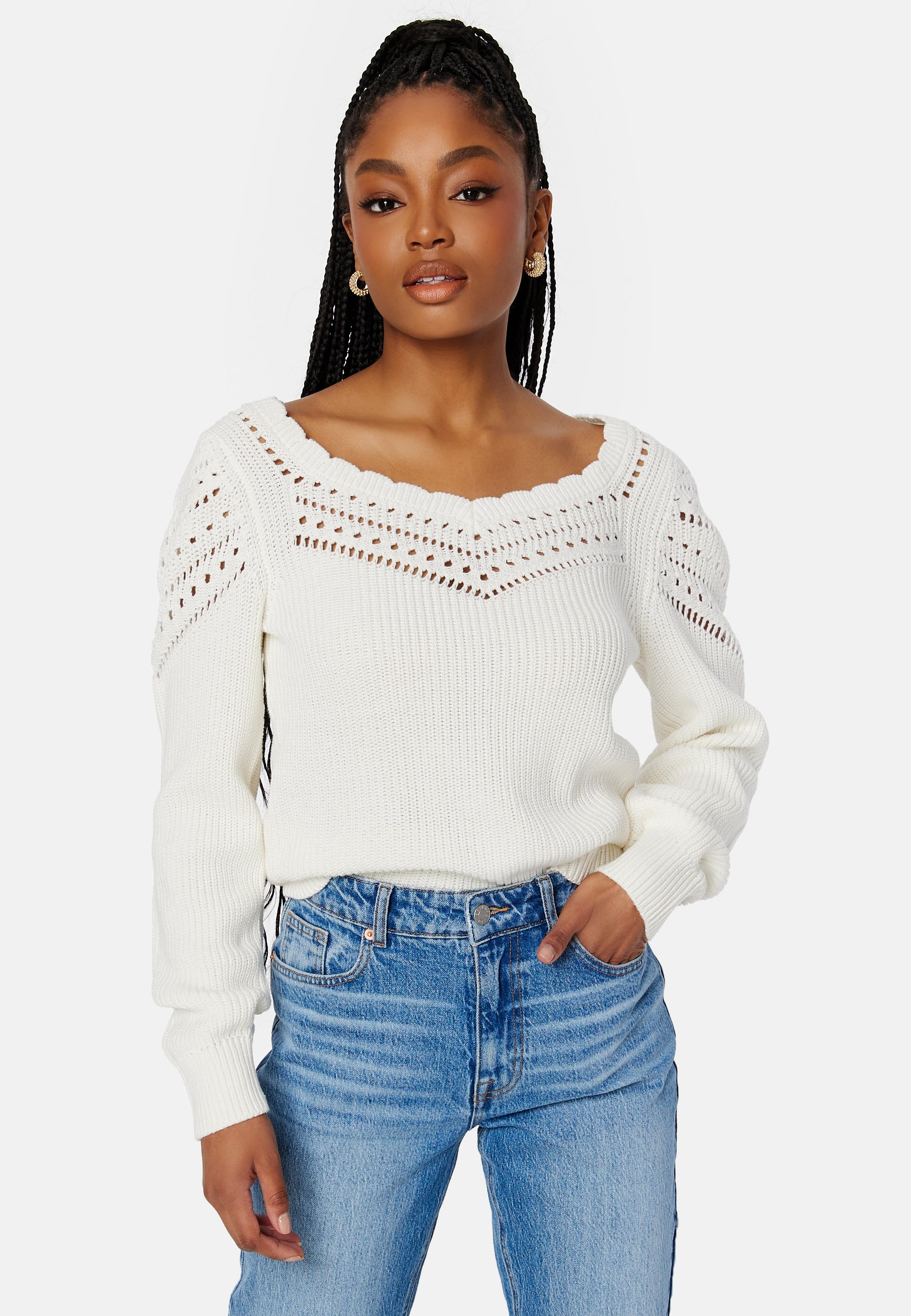 VILA Emmy Sweetheart L/S Knit Top