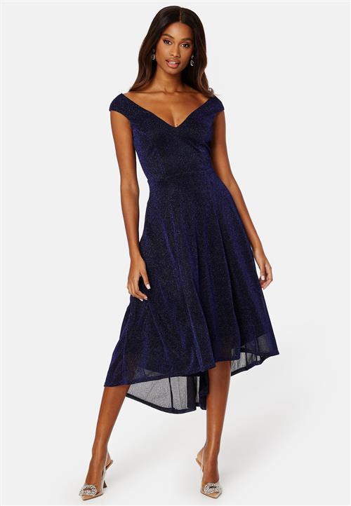 Goddiva Glitter High Low Midi Dress