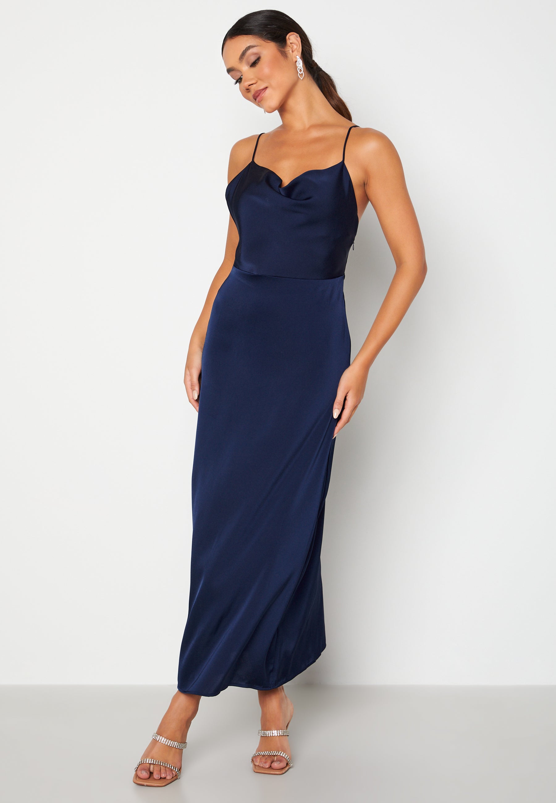 VILA Ravenna S/L Deep Back Ankle Dress