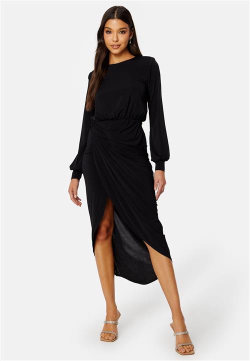 John Zack Balloon Sleeve Rouch Dress