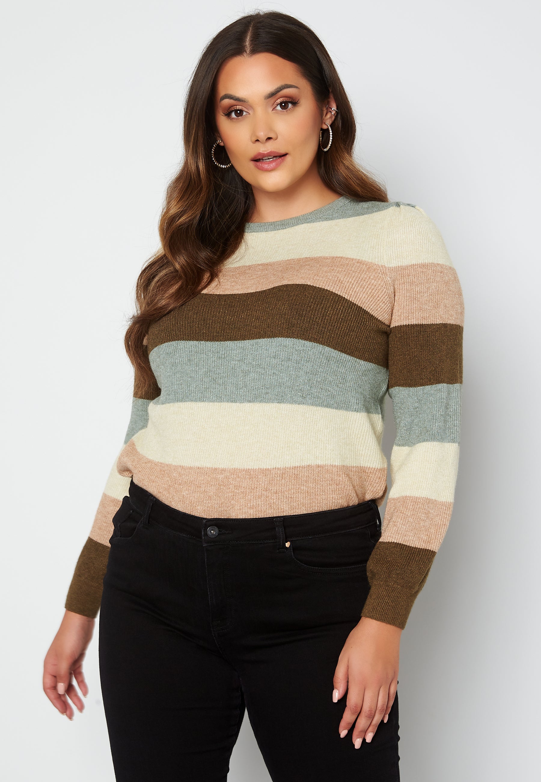 Bubbleroom Karia L/S Stripe Pullover Knit