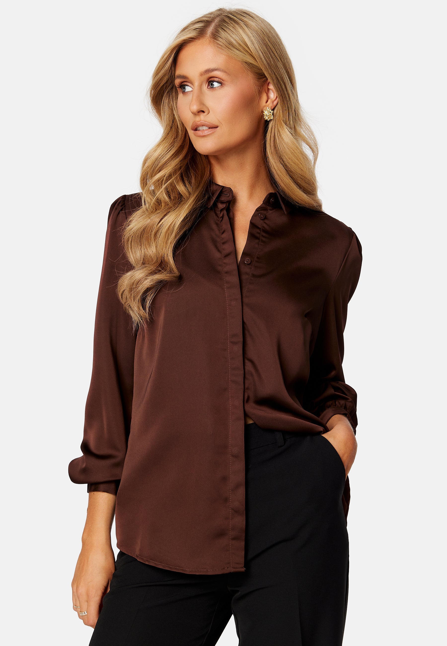 VILA Ellette Satin L/S Shirt