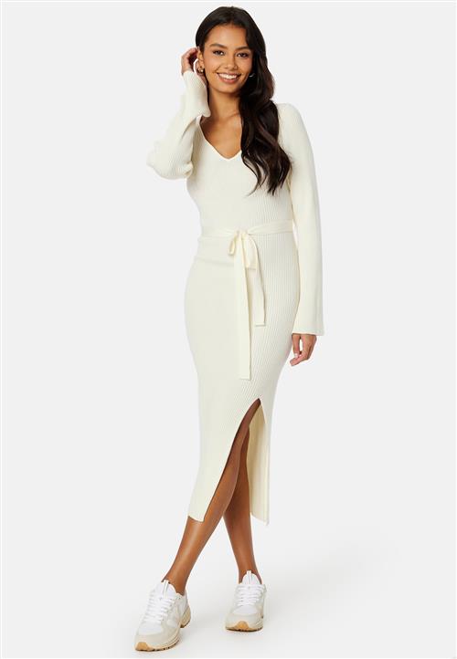 BUBBLEROOM Slit Knitted Midi Dress