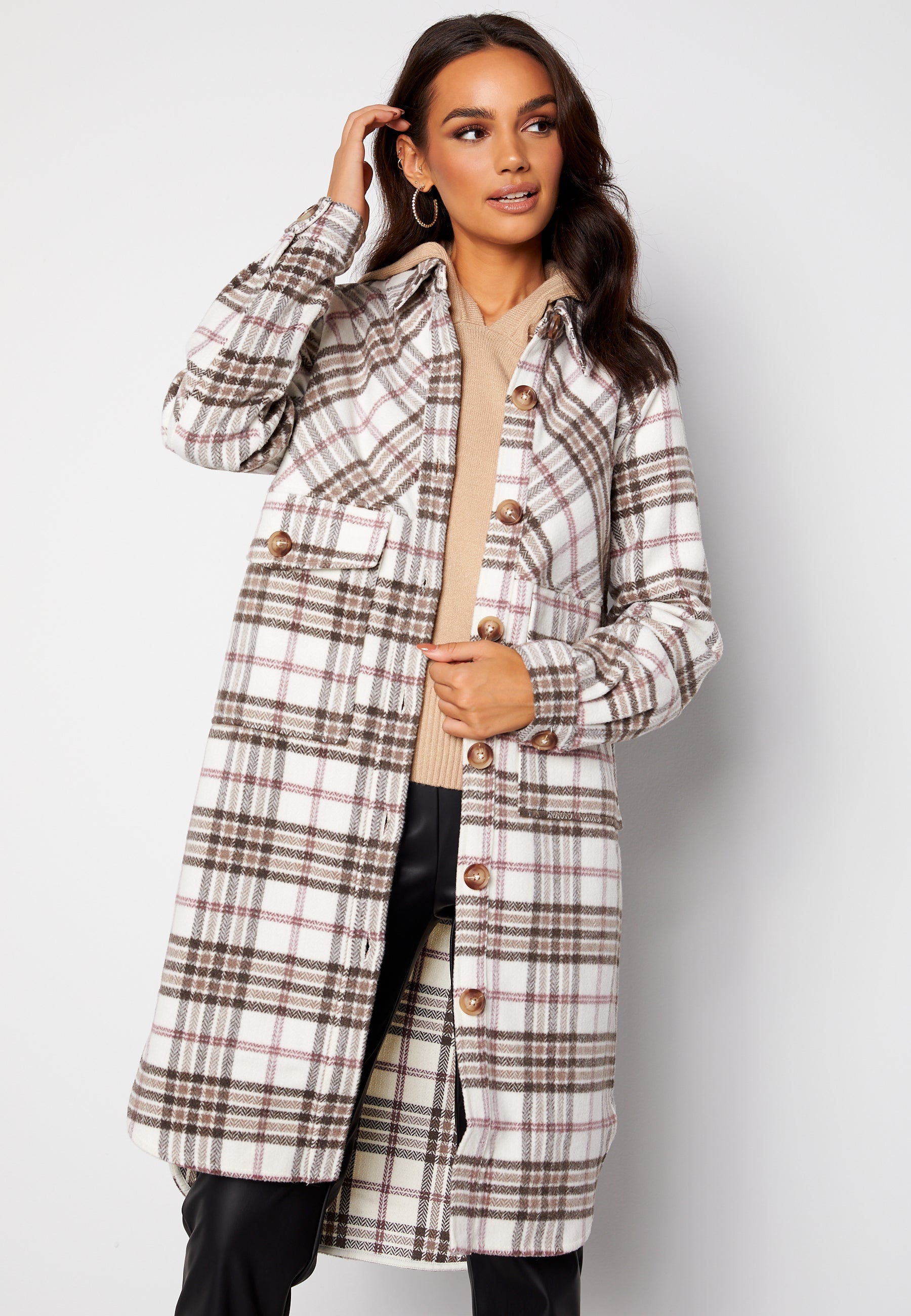 VILA Bira Check Shacket