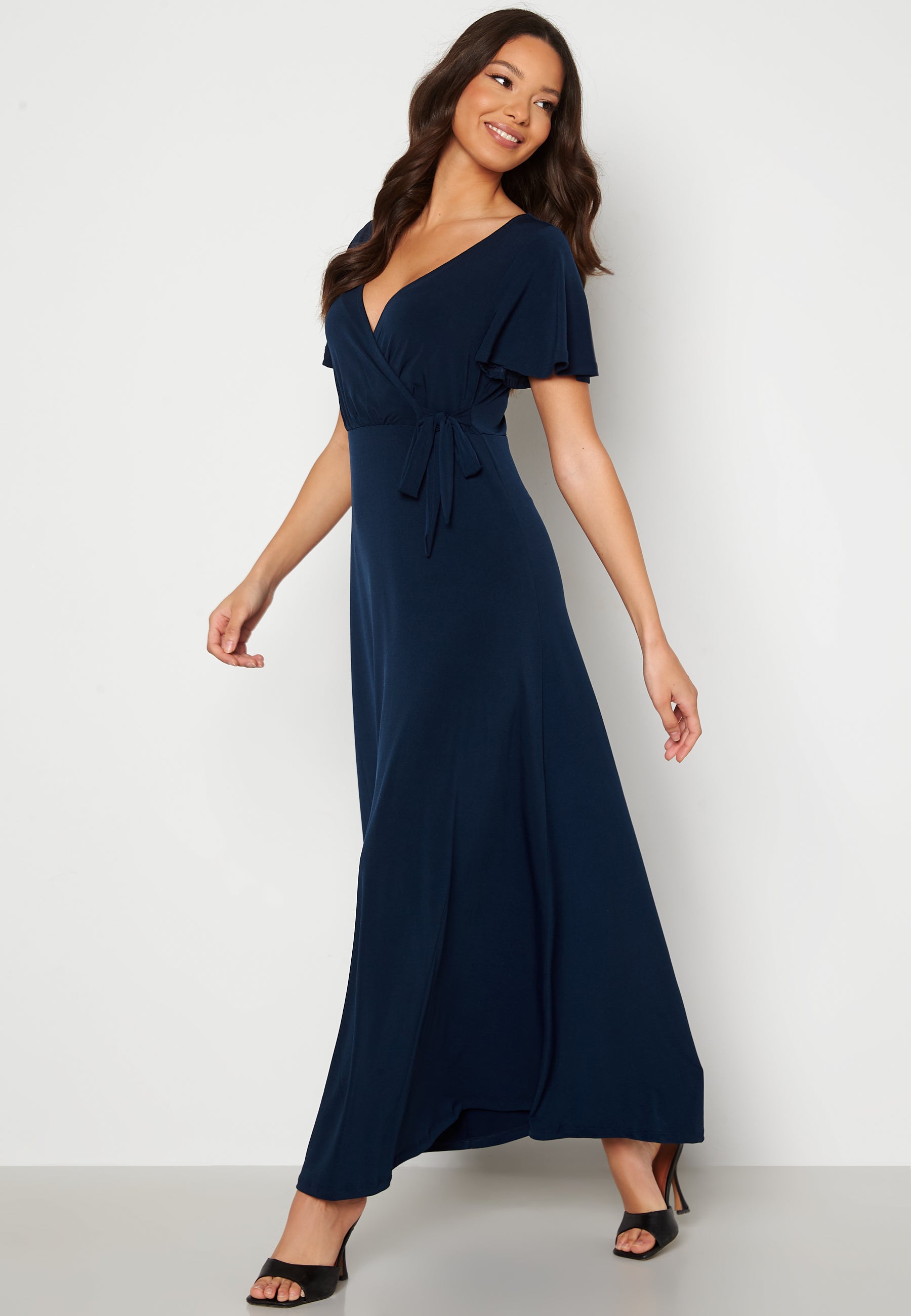 VILA Vallea Tie S/S Ankle Dress